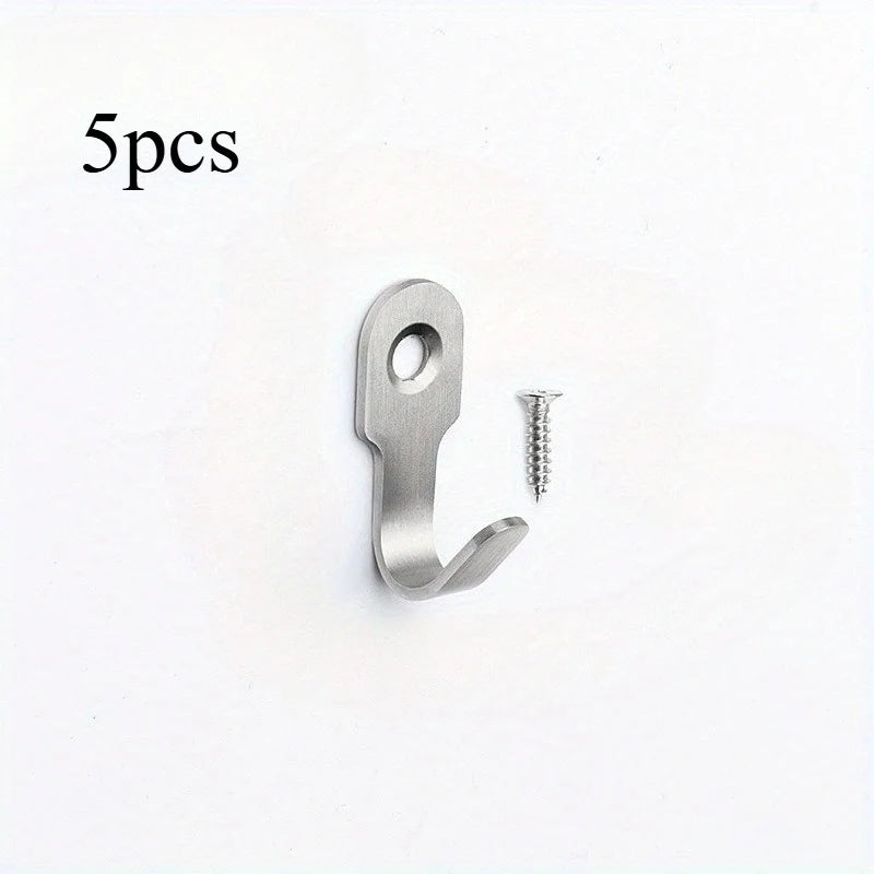 5-Pack Mini Stainless Steel U-Shaped Hooks – Kitchen & Bath Wall Mounted Hooks Babs Silvery