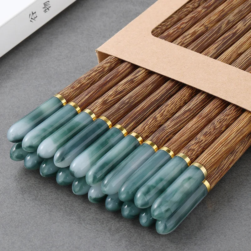 5 Pairs Reusable Wooden Chopsticks – Sushi & Asian Tableware Wooden Chopstick Set Babs