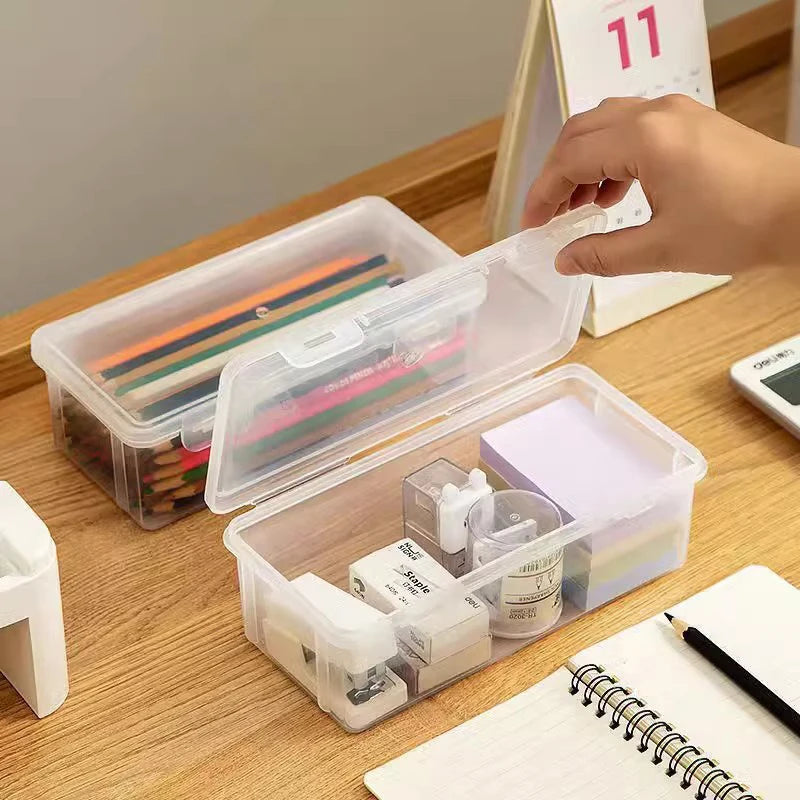 Clear Stackable Pencil Box – Large Capacity Plastic Organizer Pencil Storage Box Babs