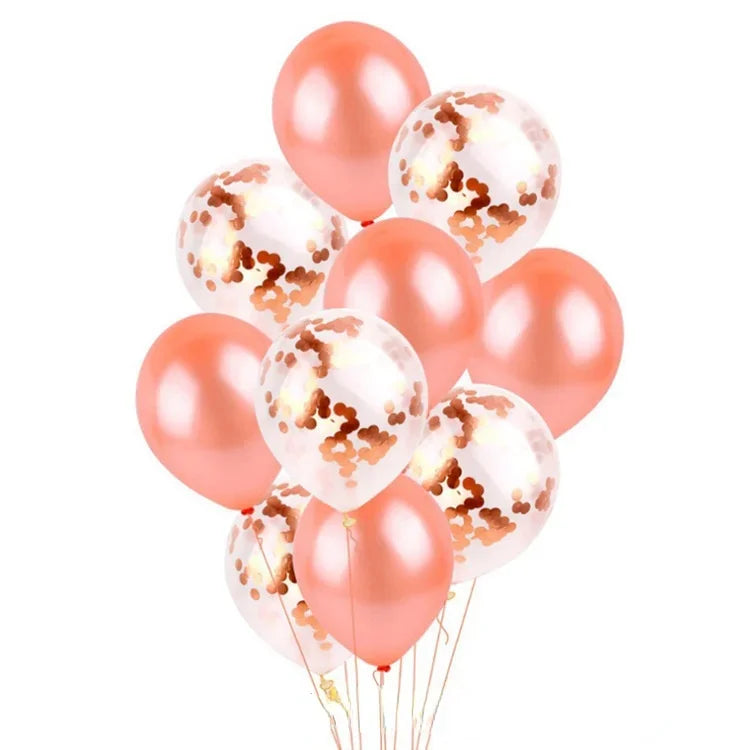 10-Pack Rose Gold Metallic Confetti Latex Party Balloons Party Balloons Babs 7 10inch