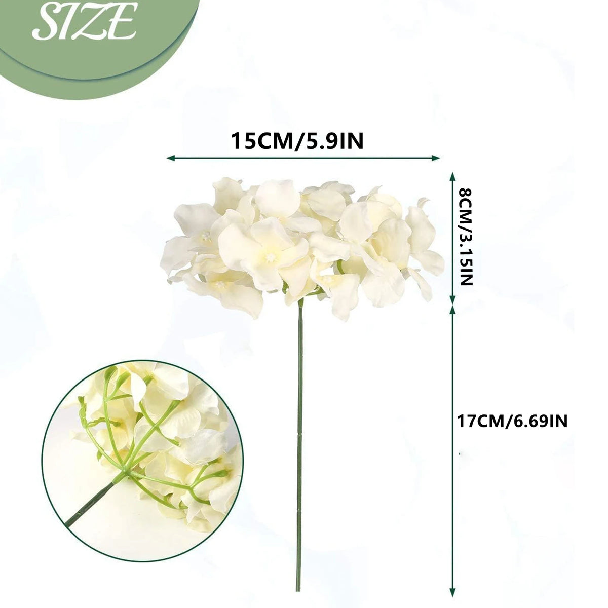 Artificial Silk Hydrangea Flowers – Wedding & Home Décor Artificial Flowers Babs Milky White 2pcs