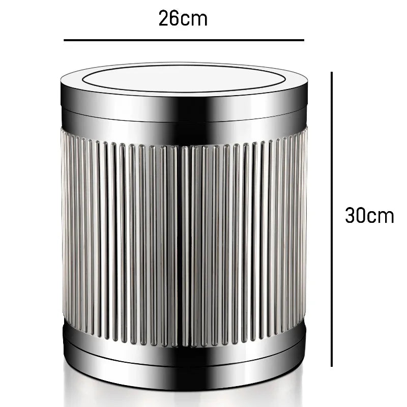 Stainless Steel Flip Lid Trash Can – Large Round Kitchen Bin Flip Lid Trash Can Babs Large