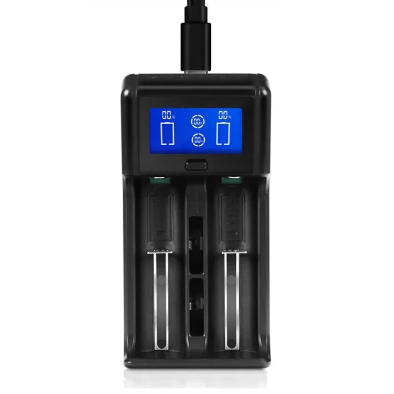 Smart Battery Charger AA AAA 18650 21700 Coin Cell – USB Smart Battery Charger Babs black