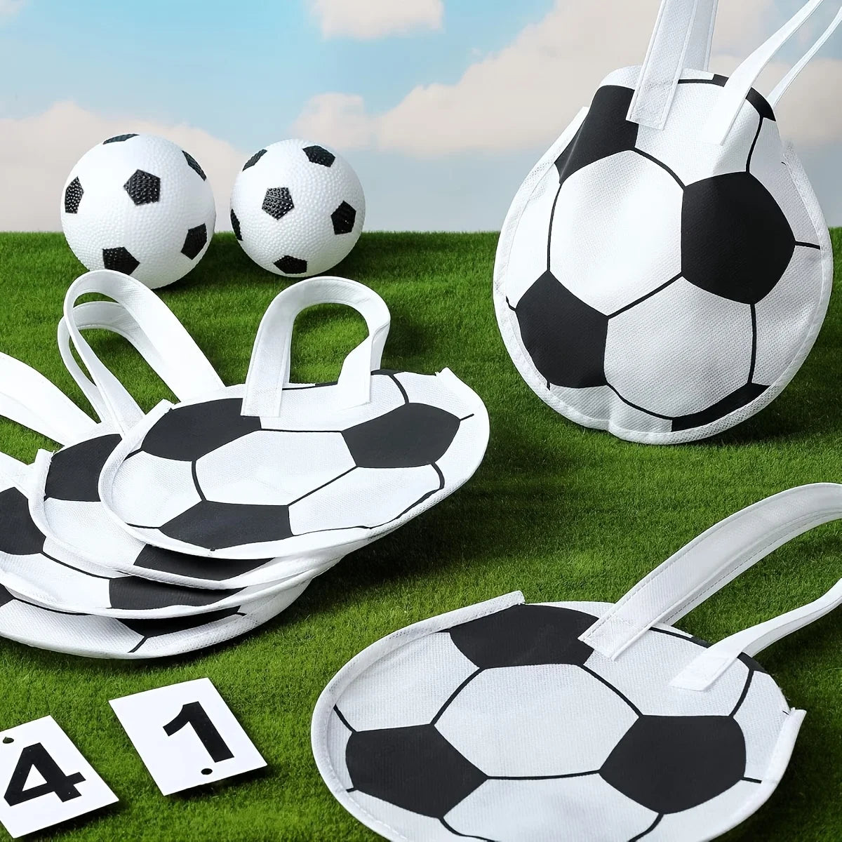 Soccer Party Favor Bags | Ball-Themed Non-Woven Goodie Bags Party Favor Bags Babs