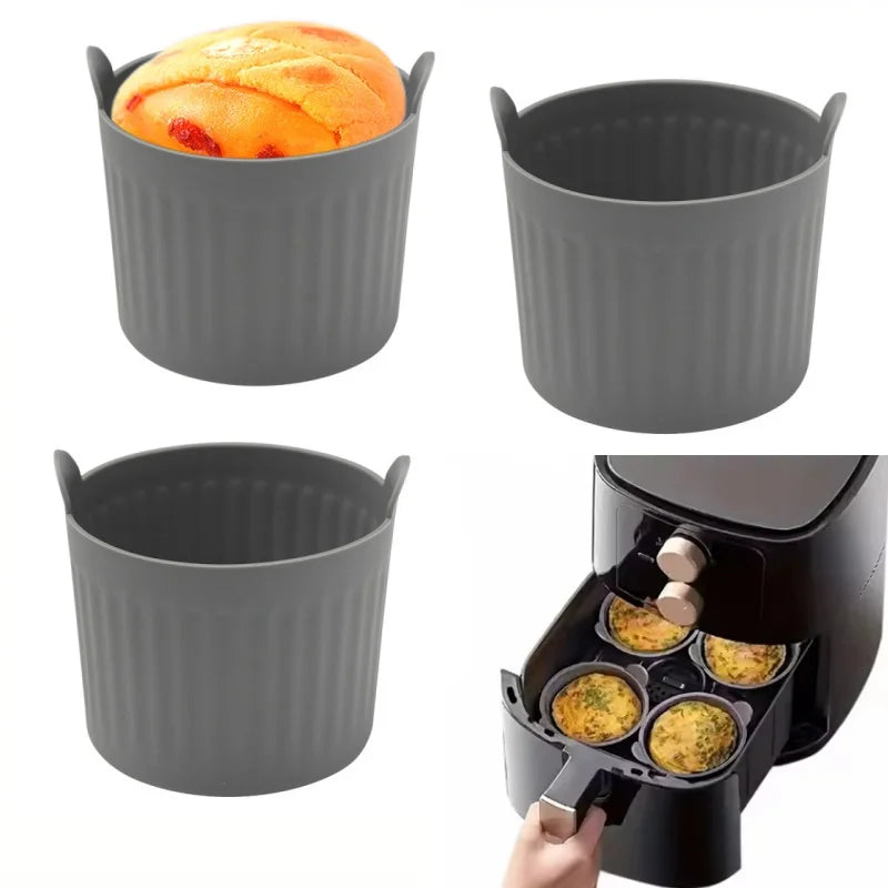 4-Pack Silicone Air Fryer Baking Cups & Nonstick Muffin Molds Silicone Baking Molds Babs