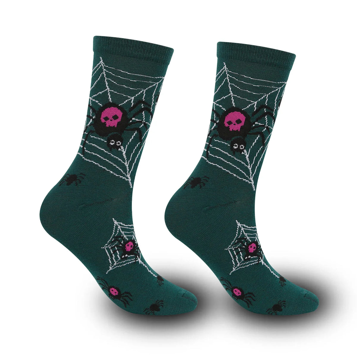 Halloween Novelty Long Socks – Harajuku Bone & Spider Web Novelty Long Socks Babs green EU36-43