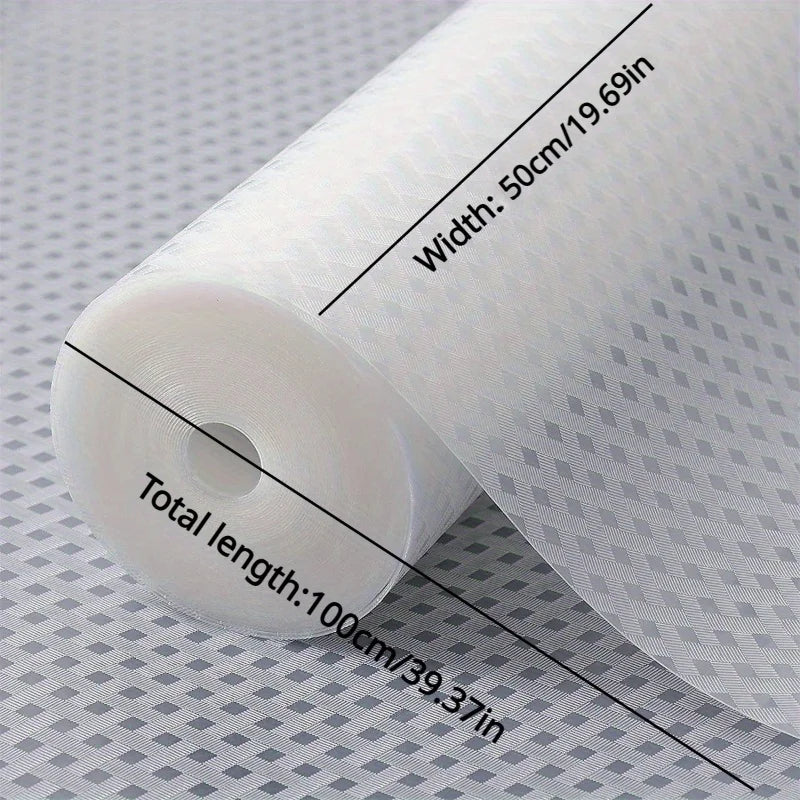 Waterproof Shelf Liner for Cabinets, Fridge & Drawers – 1 Roll Kitchen Shelf Liner Babs White-19.7 39.4inche