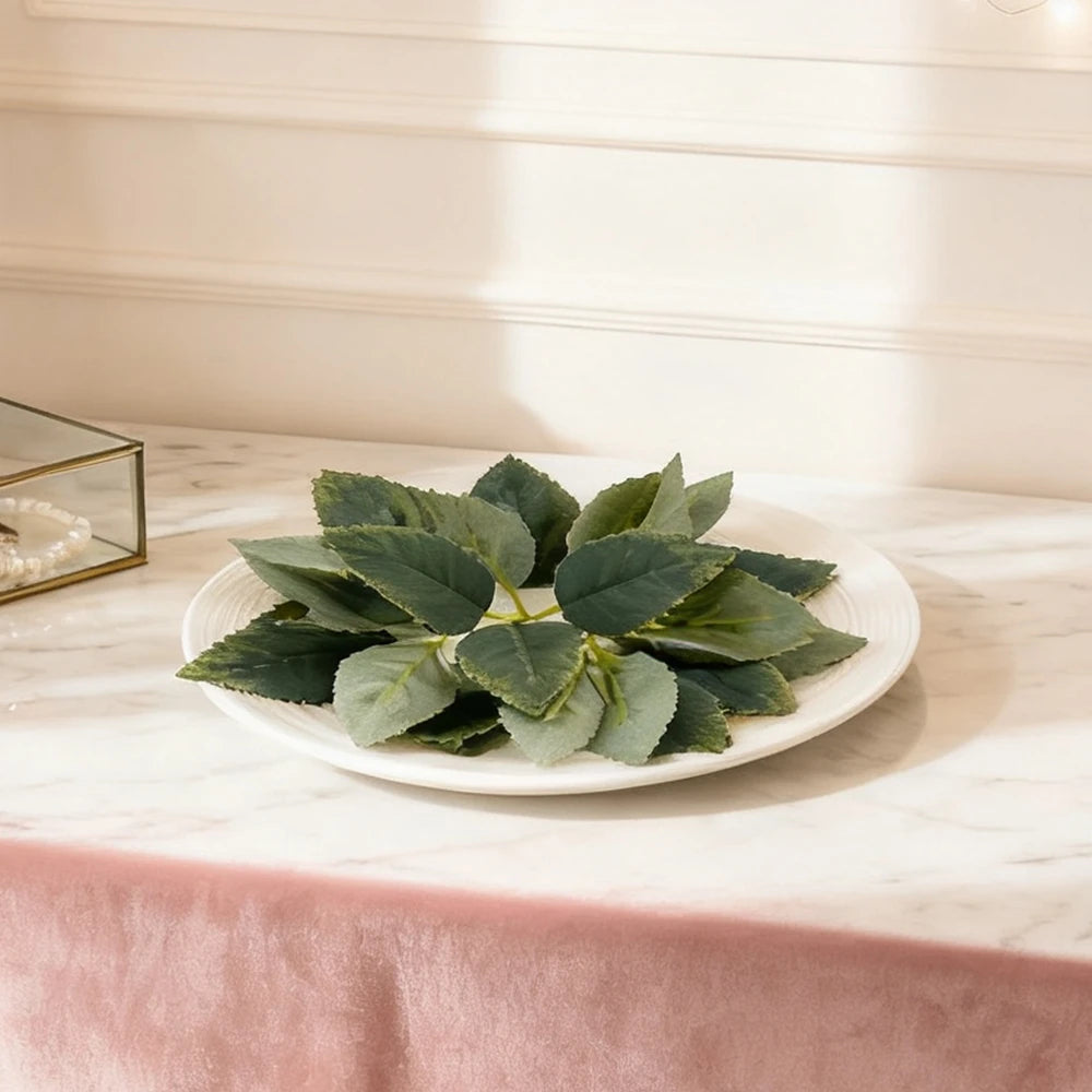 50/100 PCS Silk Artificial Rose Leaves – DIY Wedding & Home Decor Artificial Silk Leaves Babs
