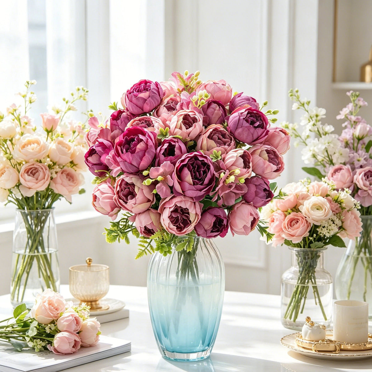 Artificial Silk Peony Bouquet – Wedding & Home Décor Artificial Flower Bouquet Babs