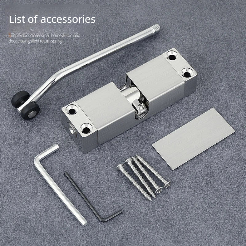 Silent No-Drill Automatic Door Closer – Spring Return Zinc Alloy Door Closer Babs