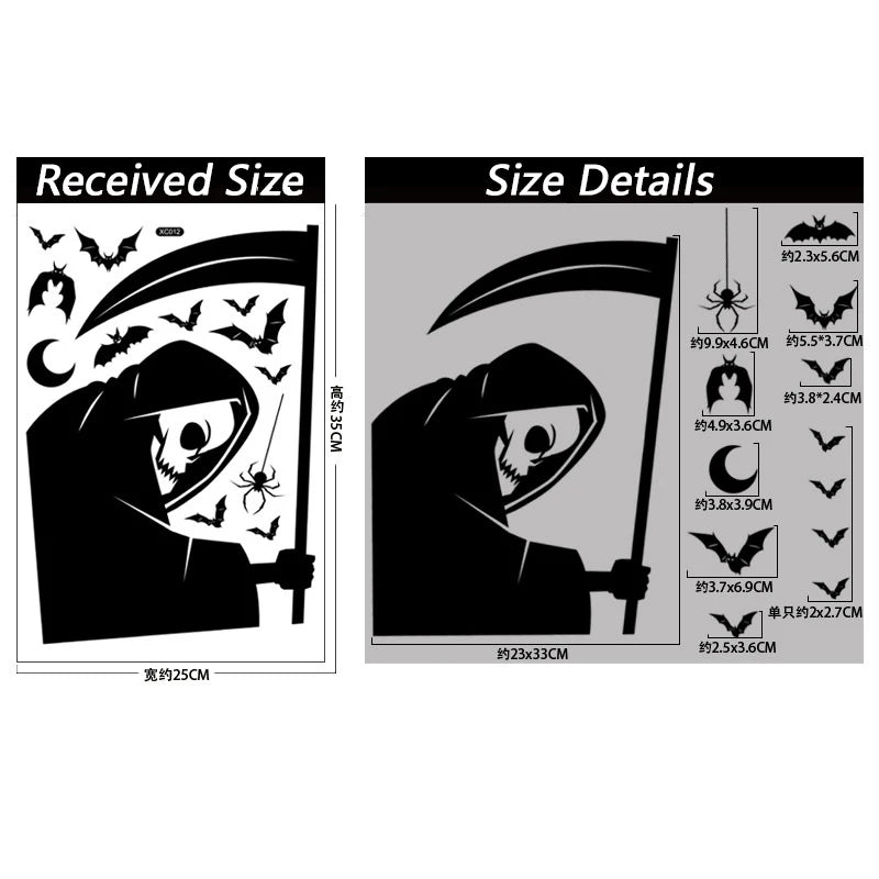 Halloween Removable Wall & Window Stickers – Bat Ghost Pumpkin Halloween Wall Stickers Babs 3