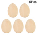 5Pcs Unfinished Wooden Easter Eggs DIY Craft Ornaments DIY Wood Craft Kit Babs 5pcs
