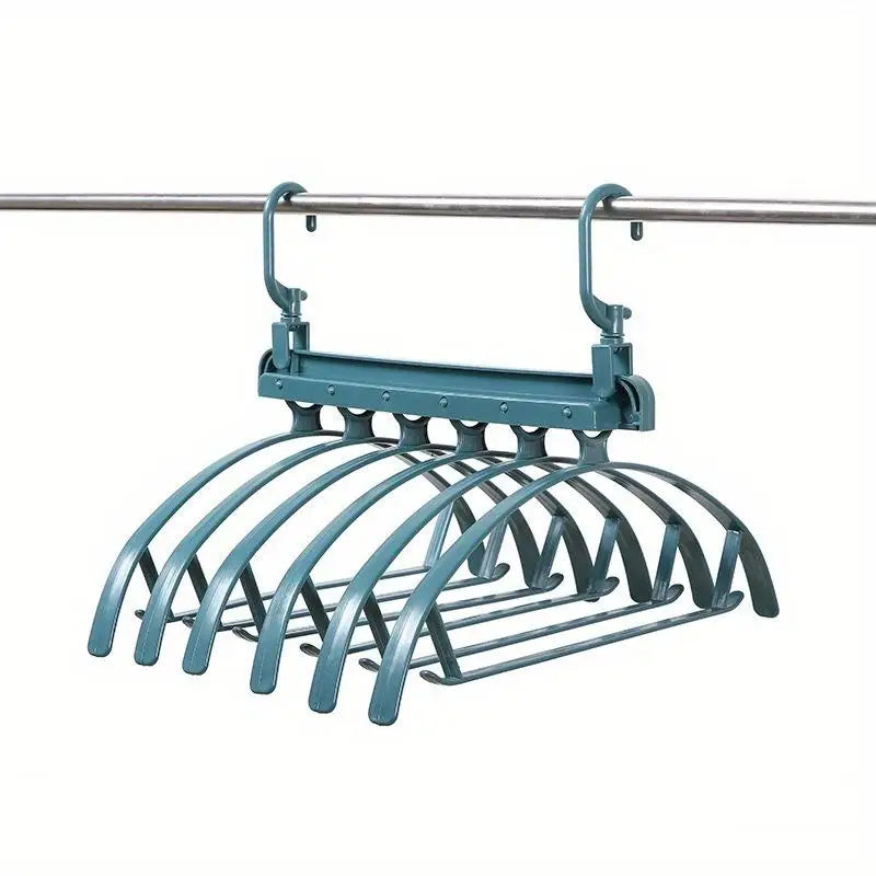 Foldable Clothes Rack – Anti-Skid Multifunction Hanger Organizer Folding Clothes Rack Babs blue