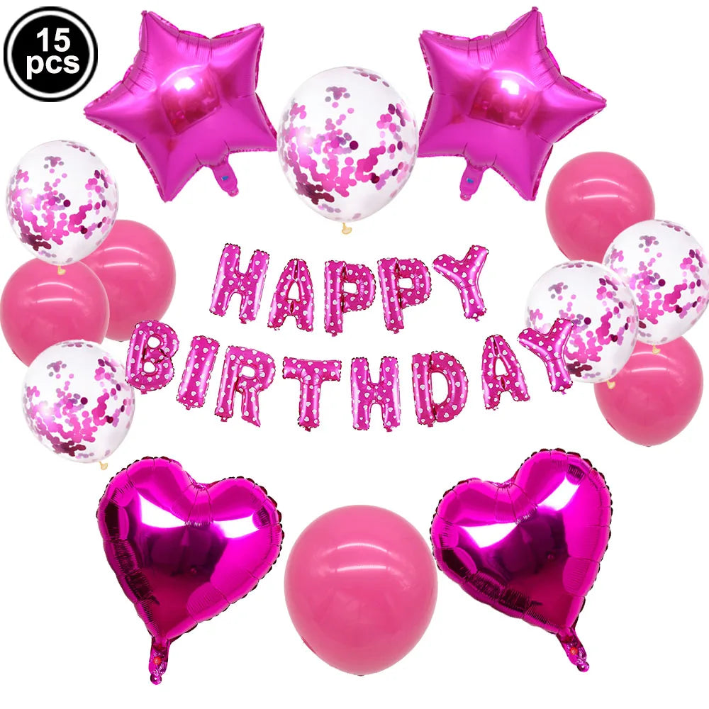 Gradient Rainbow Happy Birthday Foil Letter Balloons Party Decor Foil Letter Balloons Babs MULTI As show