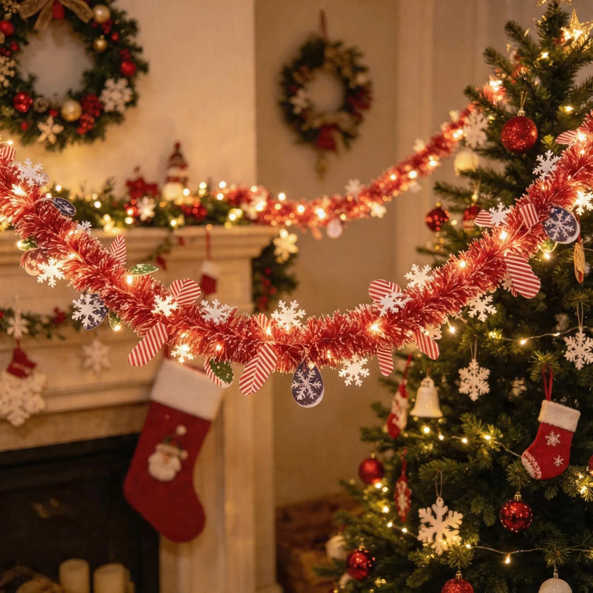 Christmas LED Fairy Lights – Santa Glitter Ball String Lights Christmas String Lights Babs