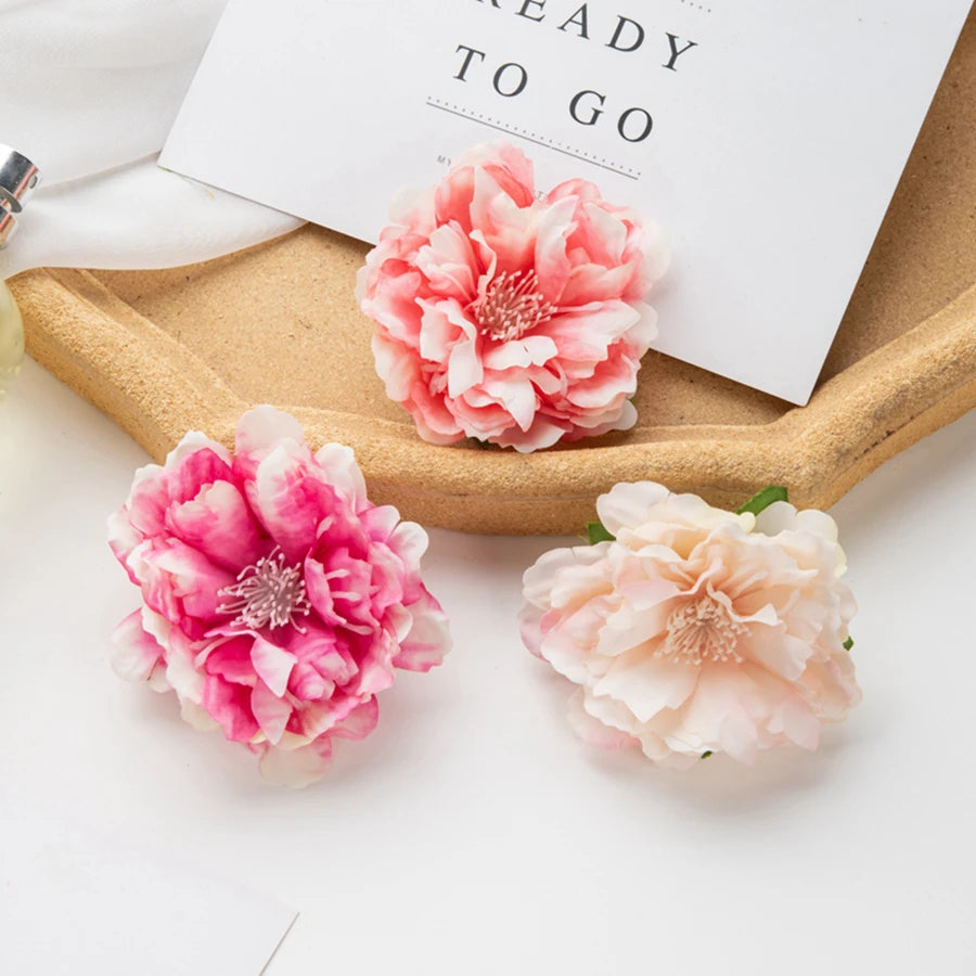Artificial Silk Peony Flower Heads 50/100Pcs – DIY Wedding Décor Artificial Flower Heads Babs