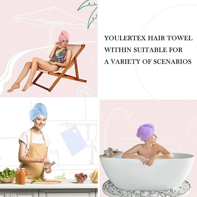 Microfiber Hair Towel Wrap – Quick Dry Turban Cap for Women Hair Drying Turban Babs