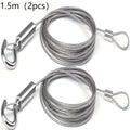2pcs 1.5m Stainless Steel Wire Rope with Quick Hook | Cable Lanyard Wire Rope Lanyard Babs 2pcs
