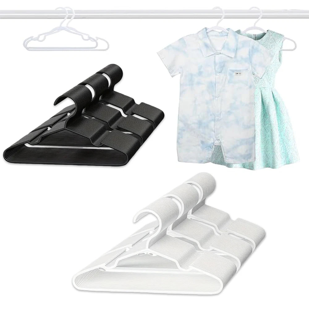 Non-Slip Kids Plastic Hangers 10/20 Pack – Infant & Child Kids Clothes Hangers Babs