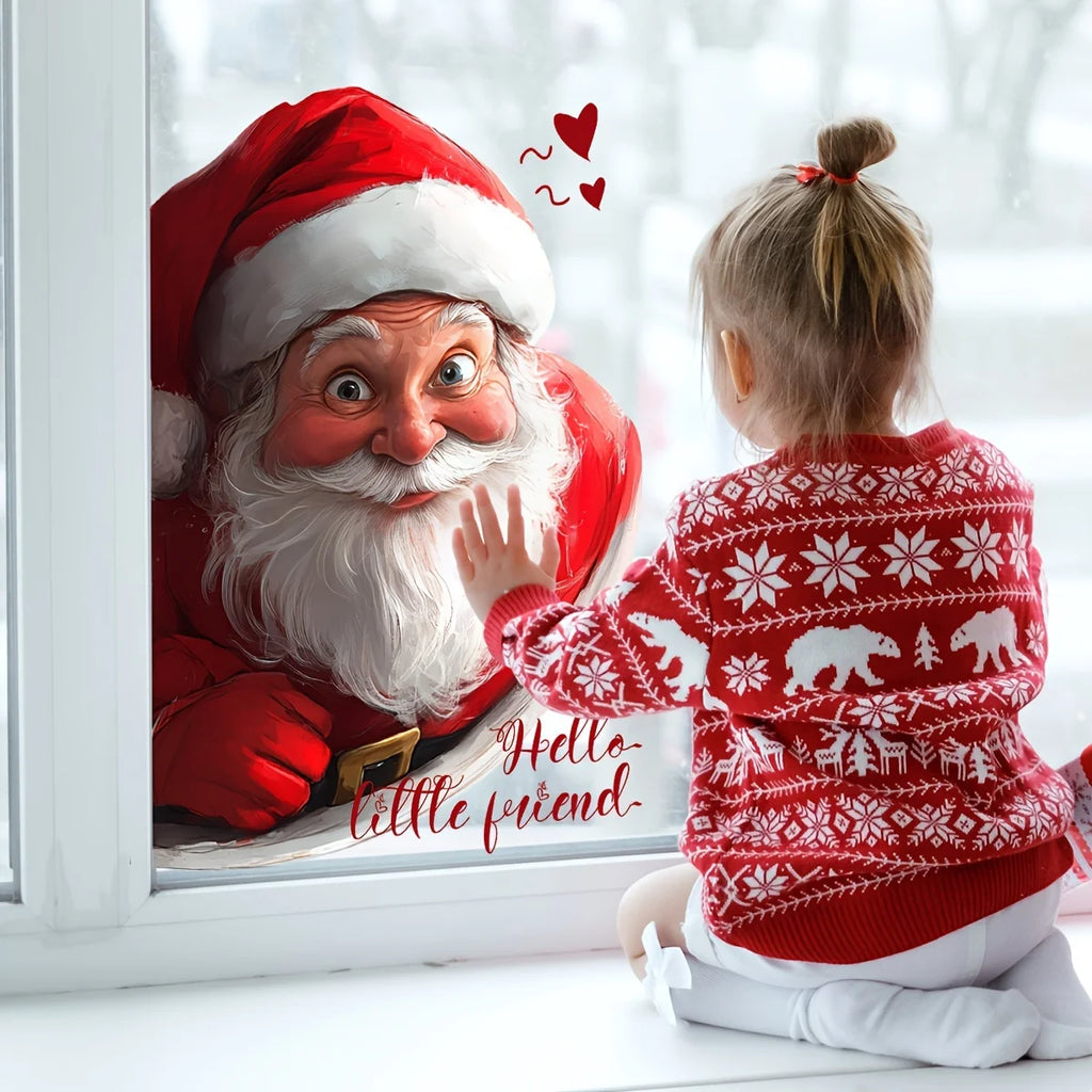 Santa Claus Double-Sided Window Sticker – Self-Adhesive Decal Window Sticker Babs
