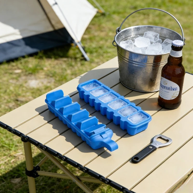 Household Ice Cube Maker Press Tray – Pull-Out Freezer Mold Ice Cube Tray Babs