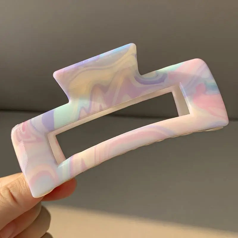 Wave Ink Dyed Shark Claw Clip – Korean Elegant Updo Hairpin Hair Claw Clip Babs Multicolor-3