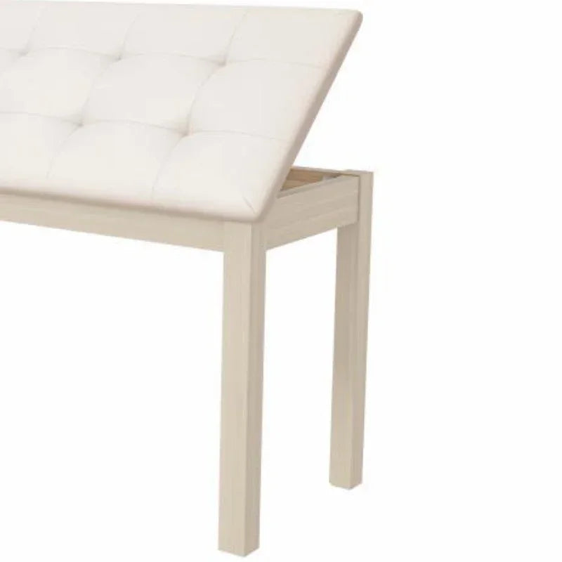 Wooden Piano Stool with Storage – Luxury Cushioned Ottoman Storage Ottoman Stool Babs