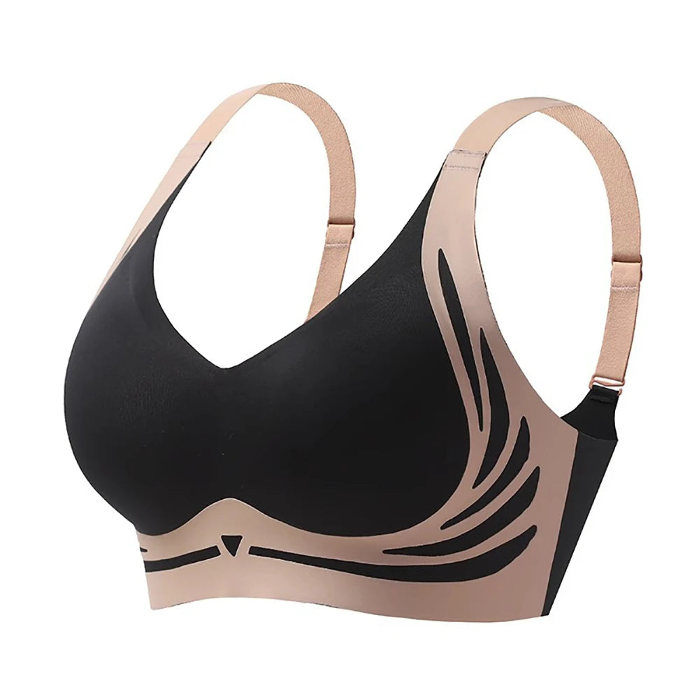 Women's Wireless Push-Up Bra – Seamless & Wire-Free Wireless Push-Up Bra Babs Black 2XL