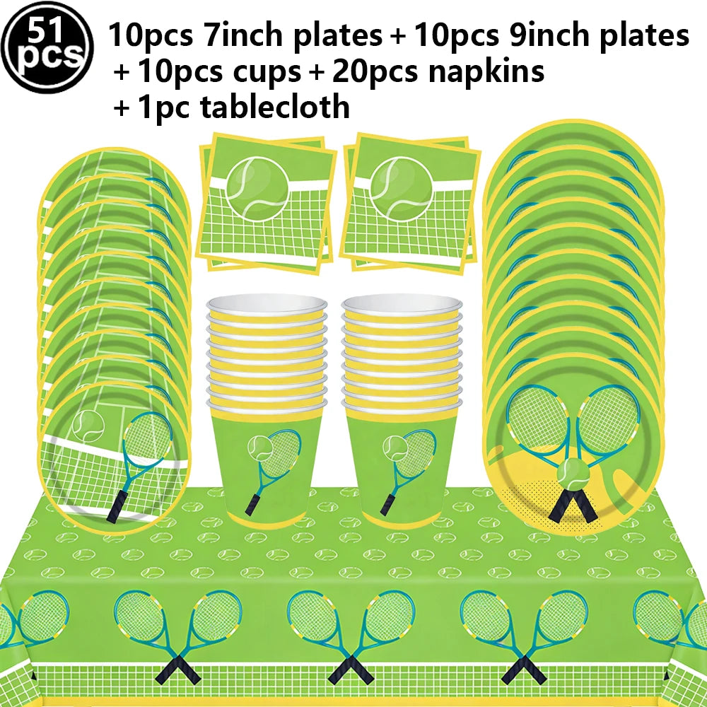 Tennis Party Balloon Kit – 18" Tennis & Racket Foil Balloons Party Balloon Kit Babs army green As picture show