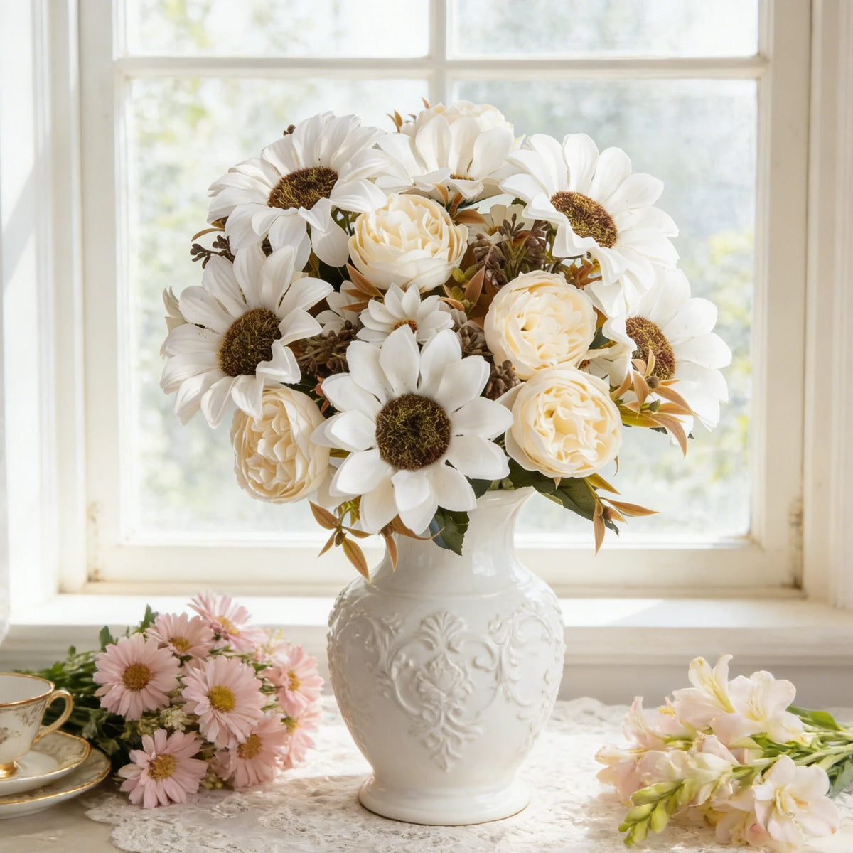 Silk Sunflower Artificial Bouquet for Wedding & Home Décor Artificial Flower Bouquet Babs