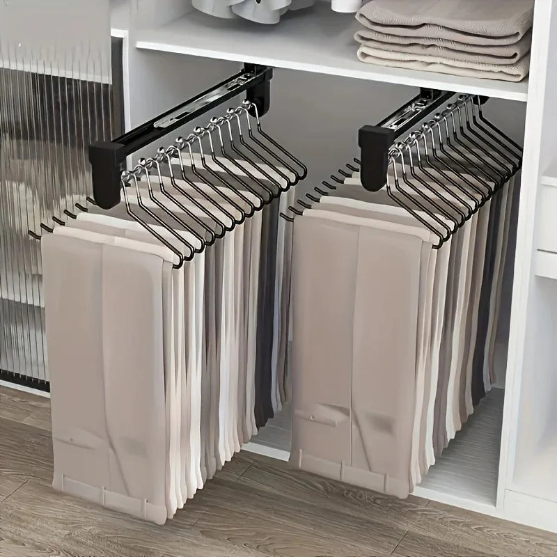 Adjustable Pull-Out Wardrobe Hanging Rail | Foldable Storage Rod Wardrobe Hanging Rail Babs