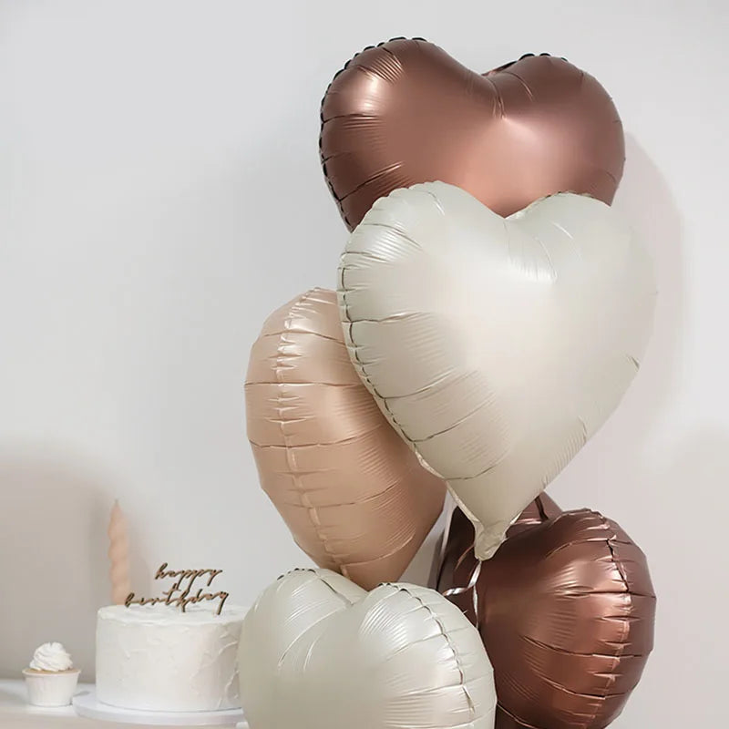 18" Heart & Star Foil Balloons – Retro Colors, Pack of 3-10 Foil Party Balloons Babs