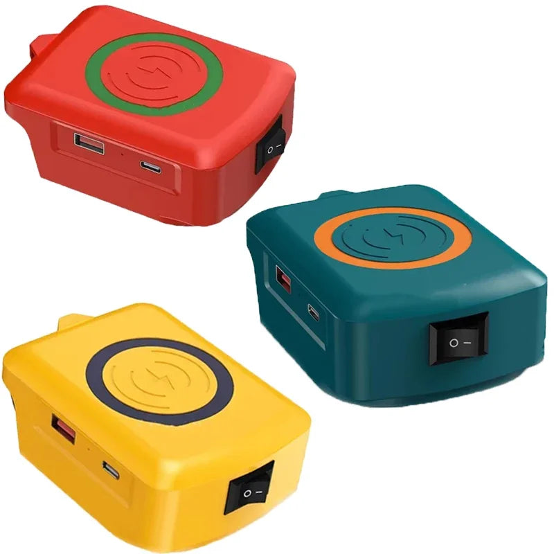 18V Battery USB-C & Wireless Charger Adapter – Makita/Dewalt/Milwaukee Battery Charger Adapter Babs