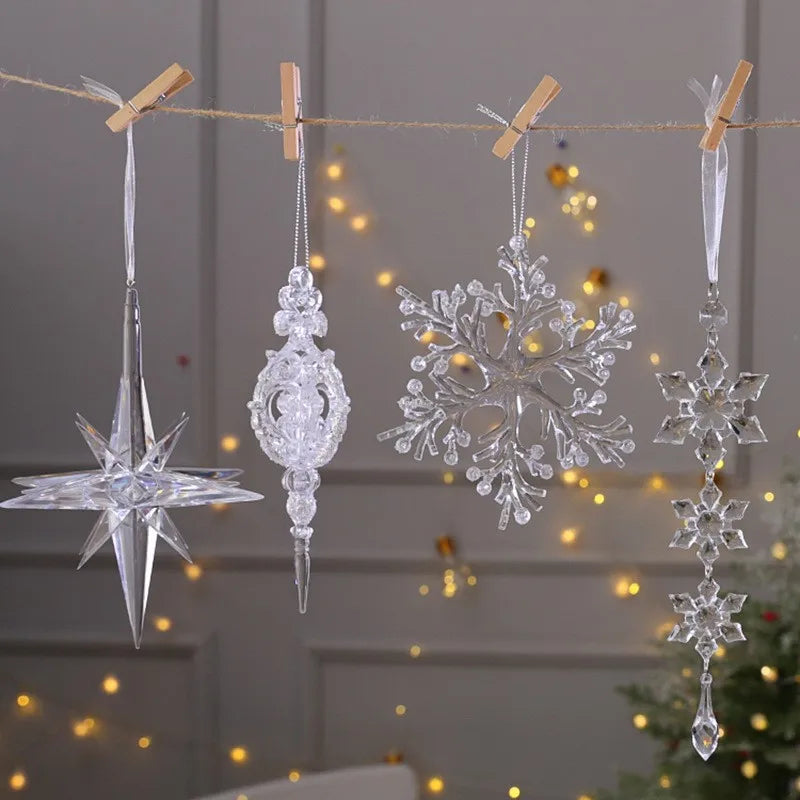 Crystal Acrylic Snowflake Christmas Tree Pendant Ornaments Christmas Tree Ornament Babs