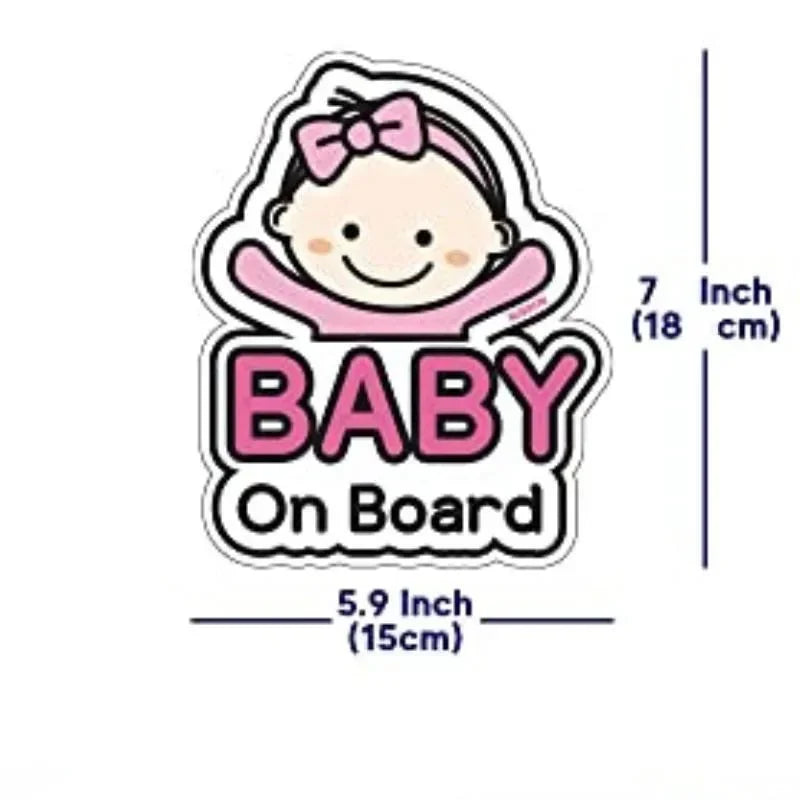 Cute Cartoon Baby On Board Car Window Sticker Decal Car Window Decal Babs