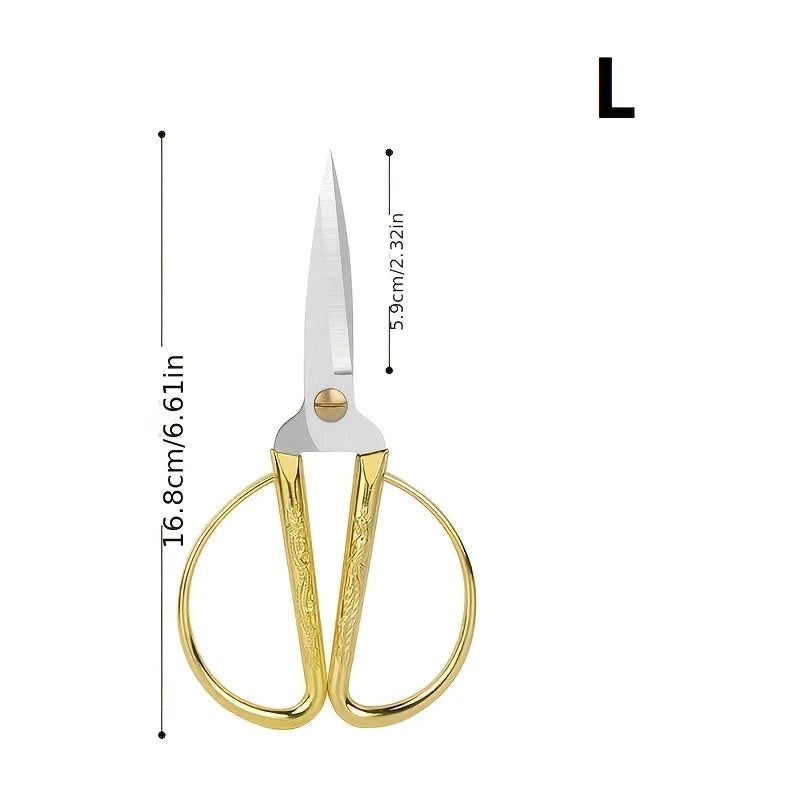 Retro Stainless Steel Sewing Scissors – Embroidery & Fabric Sewing Scissors Babs Golden L
