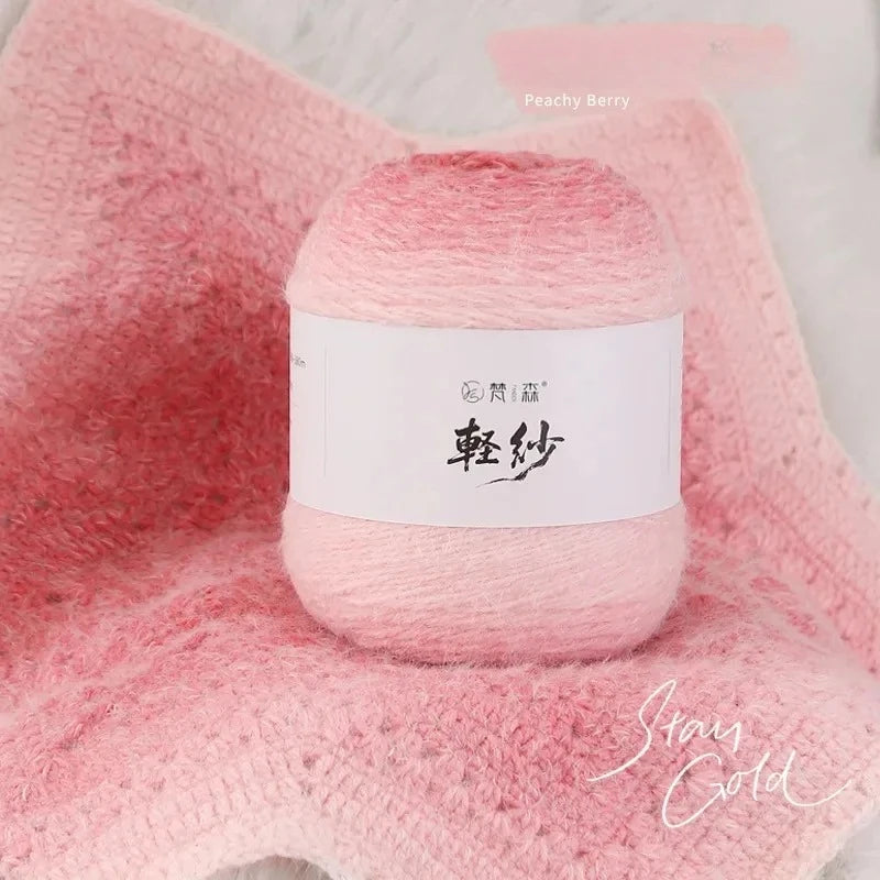 Gradient Long Plush Yarn 375m – Soft 3mm Knitting & Crochet Thread Knitting Yarn Babs Color 03