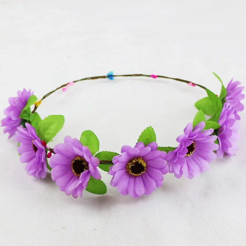 LED Glow Rose Flower Headband – Princess Party Wreath Hair Accessory LED Party Headband Babs purple