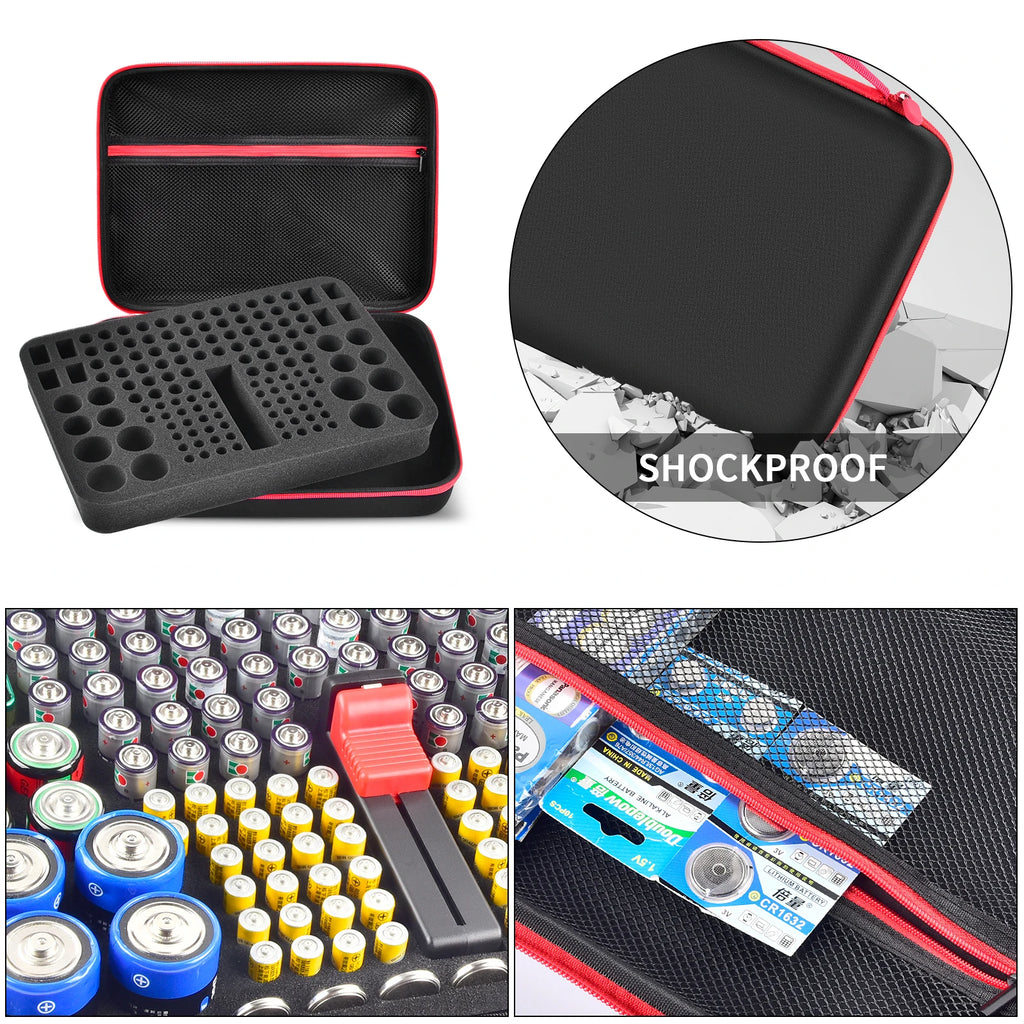 Battery Organizer Case with Tester – Holds 150+ AA AAA 9V C D Battery Organizer Case Babs