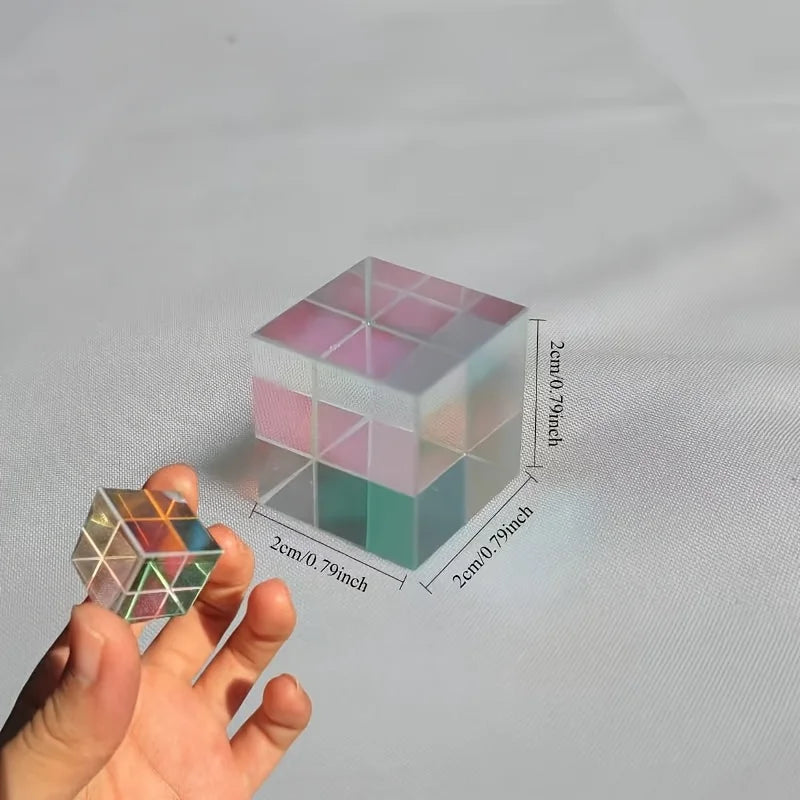 Optical Glass X-Cube RGB Beam Splitter Prism | Physics Gift Educational Science Prism Babs