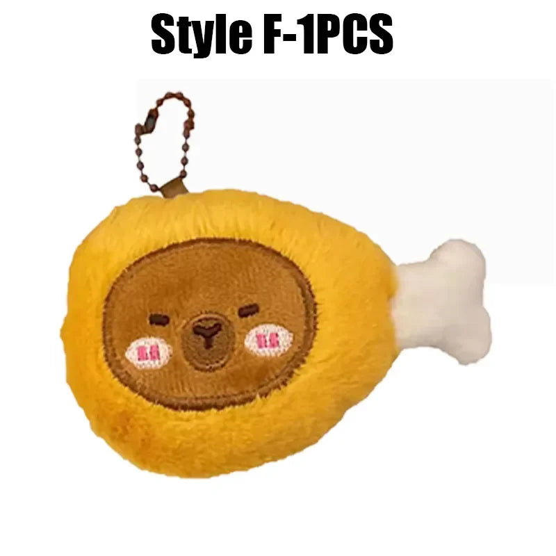 Cartoon Capybara Plush Keychain – Stuffed Croissant Pendant Plush Keychain Babs 140331-Style F-1PC
