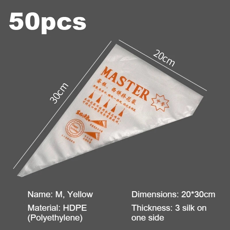 Disposable Piping Bags 50/100 Pcs – BPA-Free Cake Decorating Piping Bags Babs M 50pcs
