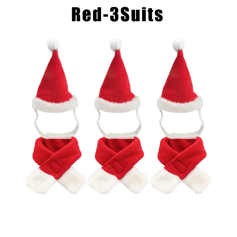Cat Christmas Hat & Scarf Set – Holiday Pet Costume & Photo Prop Pet Holiday Costume Babs 3Suits