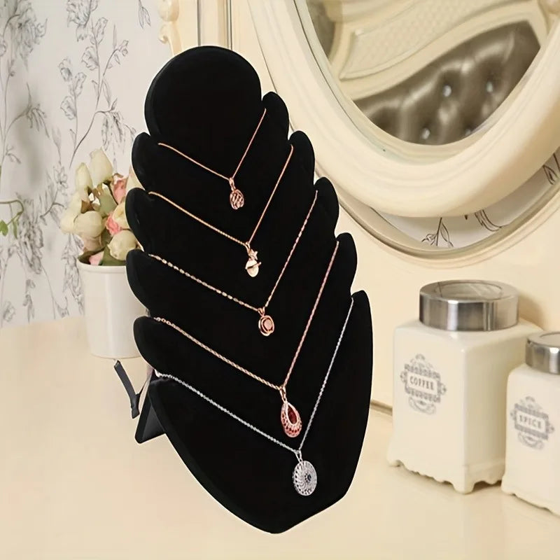 3-Piece Black Velvet Jewelry Tower Display Stand Organizer Jewelry Display Stand Babs