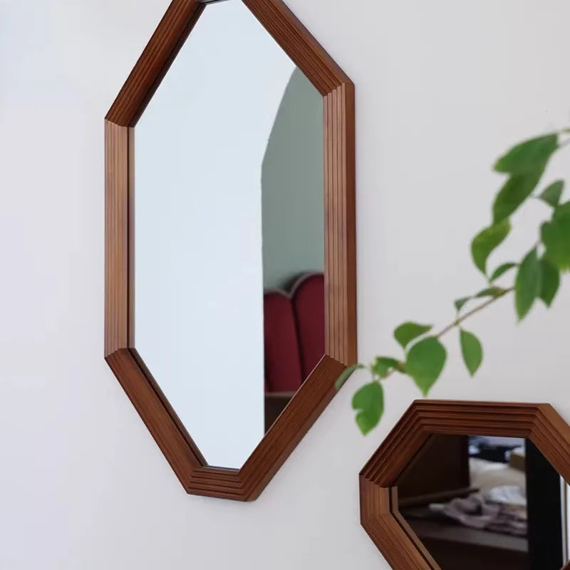 Nordic Pine Wood Framed Wall Mirror – Vintage Décor Decorative Wall Mirror Babs
