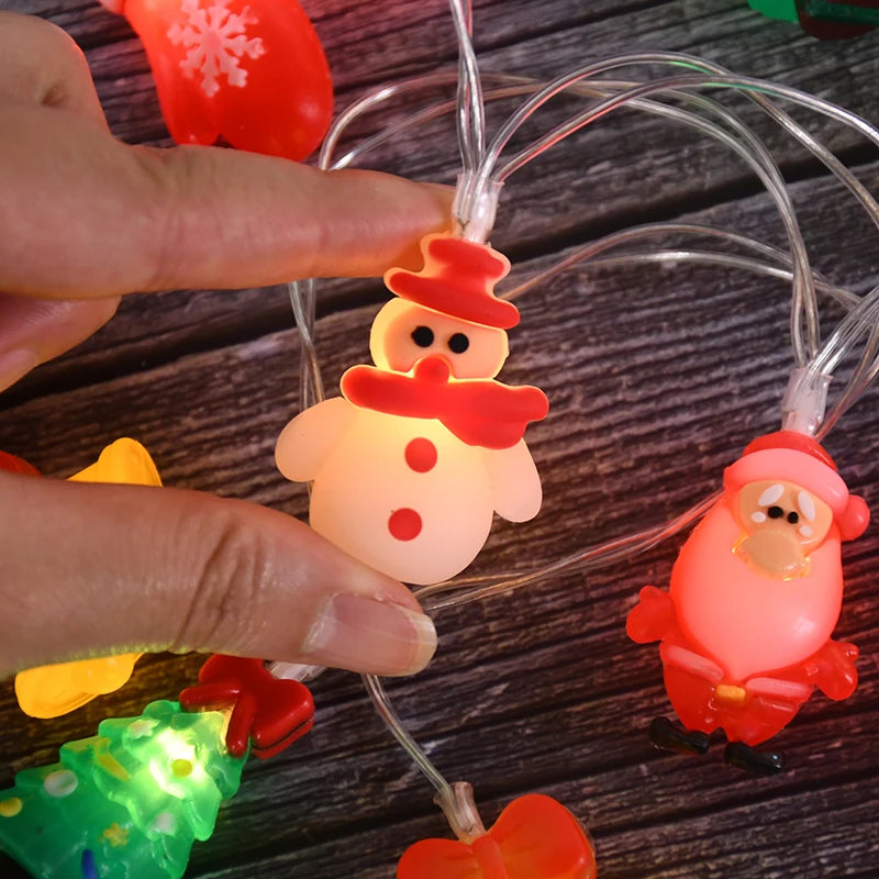 Christmas LED String Lights – Santa Snowman Xmas Tree Ornaments Christmas String Lights Babs