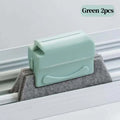 Window Track Groove Cleaning Brush – Replaceable Scrub Head Groove Cleaning Brush Babs Green 2pcs