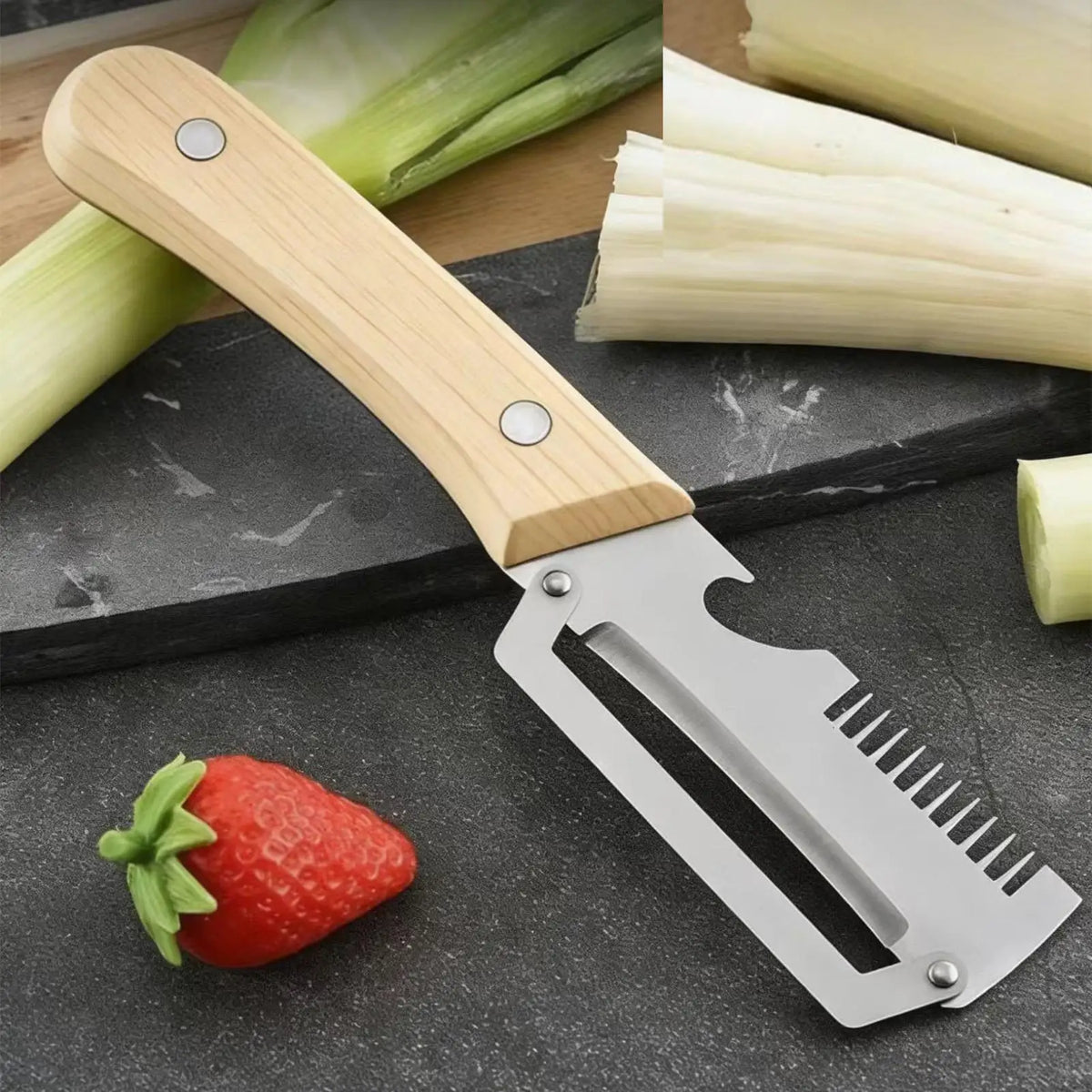 Stainless Steel Vegetable Peeler Wooden Handle – Set of 2 Vegetable Peeler Set Babs