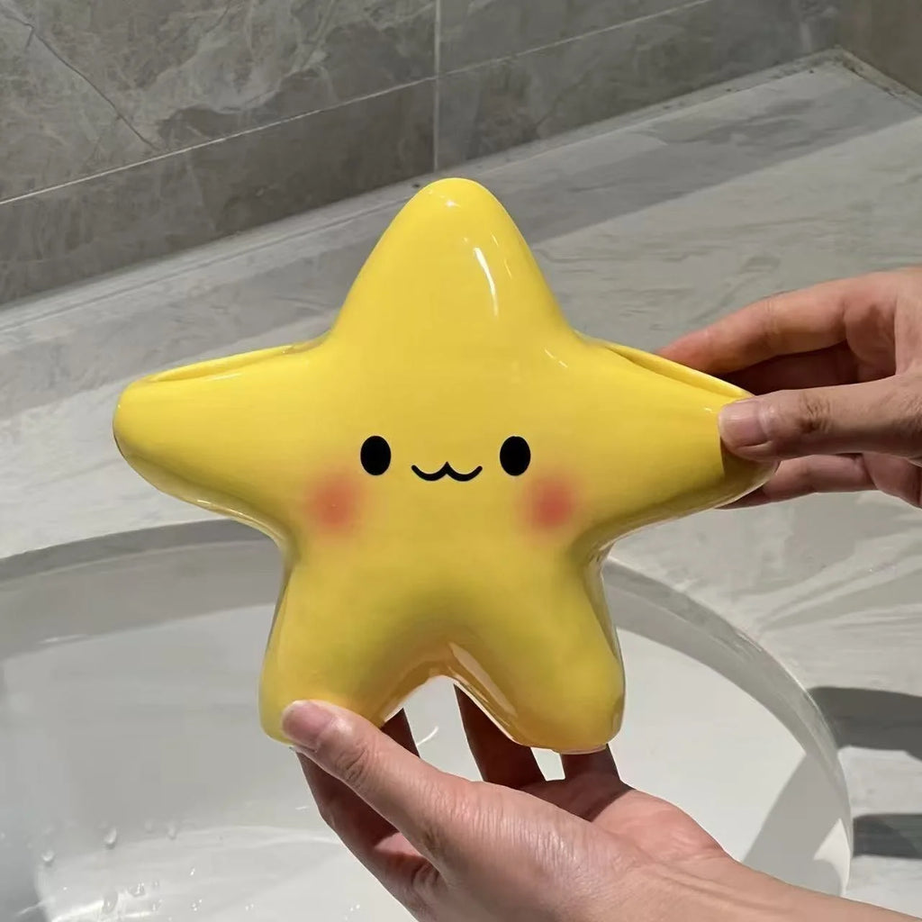 Star-Shaped Toothbrush Holder – Cute Freestanding Bathroom Organizer Toothbrush Holder Babs