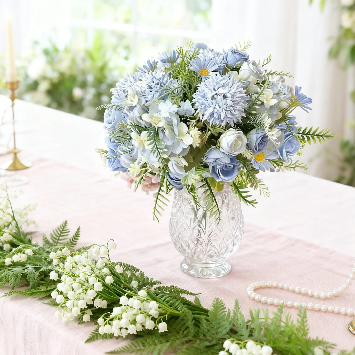 Artificial Silk Rose & Hydrangea Bouquet – Wedding & Home Décor Artificial Flower Bouquet Babs